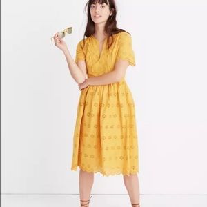 Mustard Yellow Cotton mid length Madewell Dress